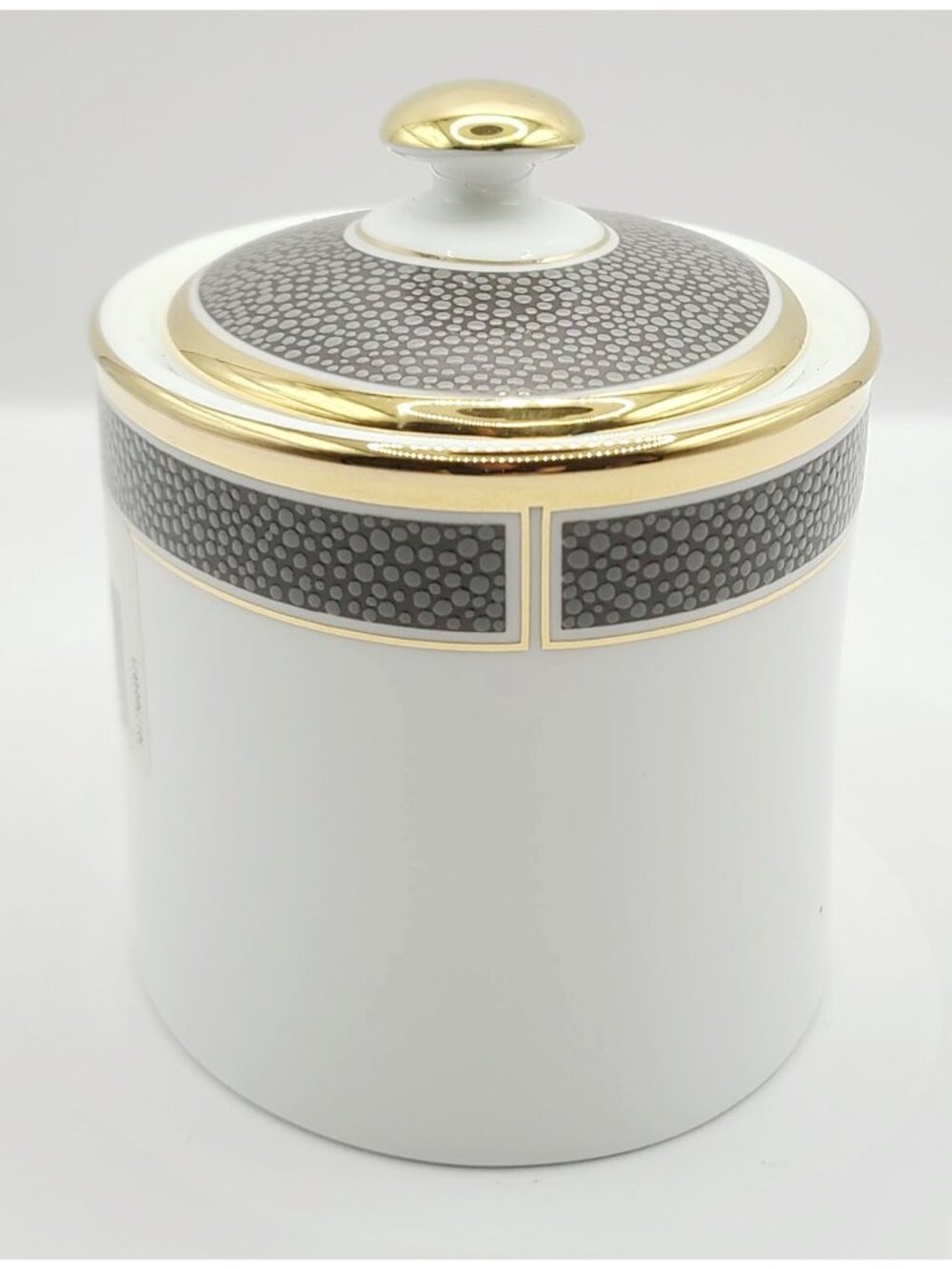 Wedgwood Shagreen Cocoa Sugar Bowl With Lid Chocolate Gold Porcelain New W/ Tags - Picture 4 of 9